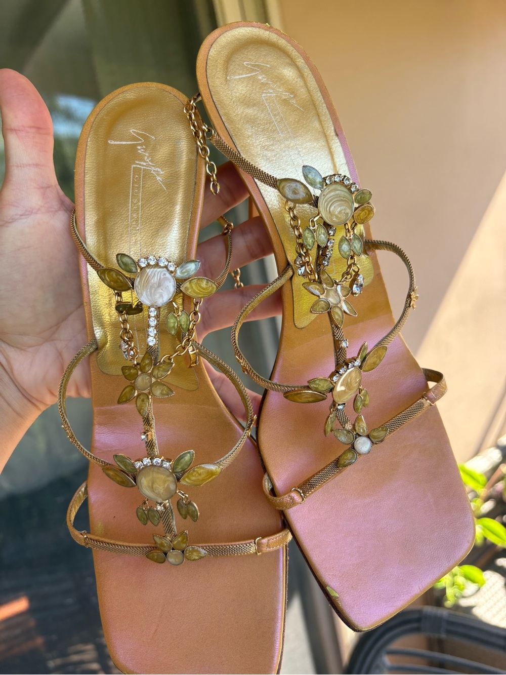 Giuseppe Zanotti Embellished
Rhinestone Flower Sandal - Picture 9 of 10